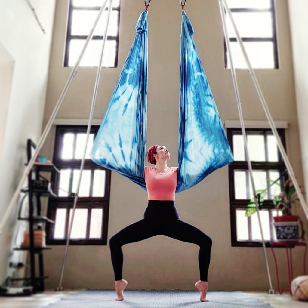 Aerial Yoga Goddess Pose